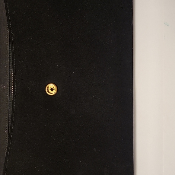 Vintage Miller Black Velvet Clutch with Faux? Leather and Lucite Handle - Picture 6 of 11